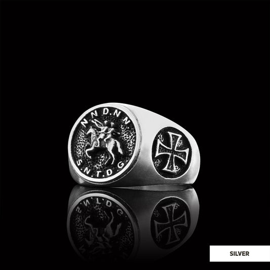 Cross Masonic Ring, Round Master Mason Ring, Custom Masonic Ring by SWISS PLUS - Christian Collection - view 2