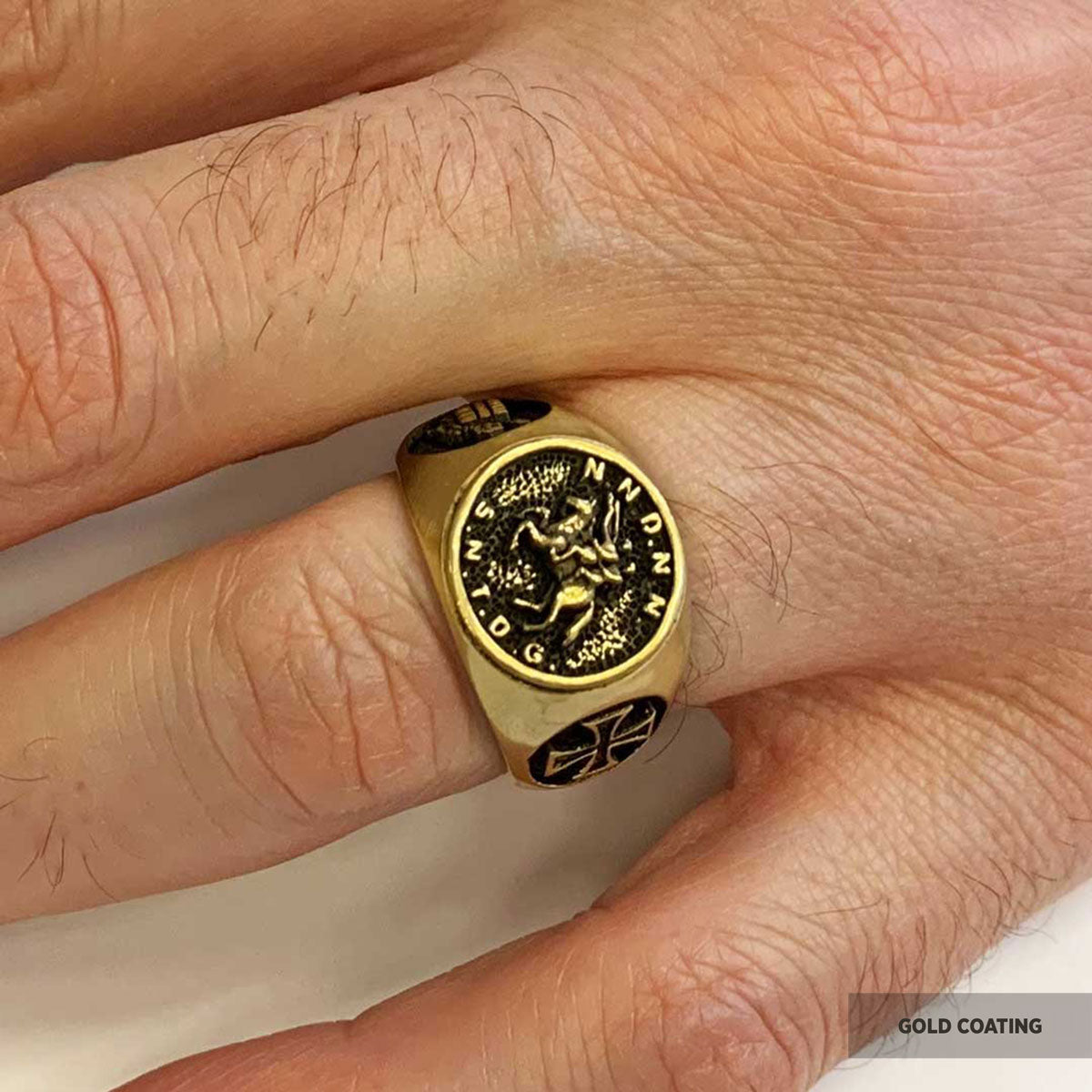 Cross Masonic Ring, Round Master Mason Ring, Custom Masonic Ring - view 7