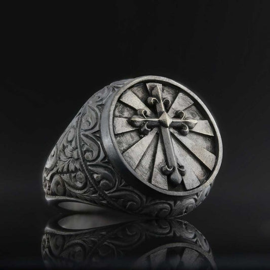 Silver Cross Ring by SWISS PLUS - Christian Collection - view 2