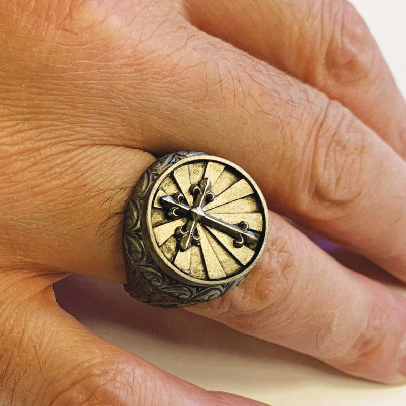 Silver Cross Ring by SWISS PLUS - Christian Collection - view 7