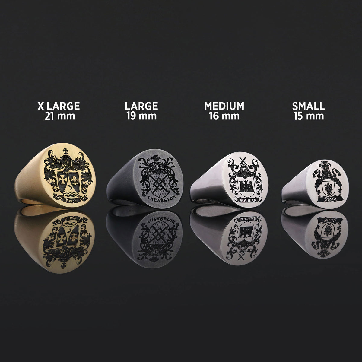 Custom Design Handmade Family Crest Ring, Family Coat of Arms Ring - view 5