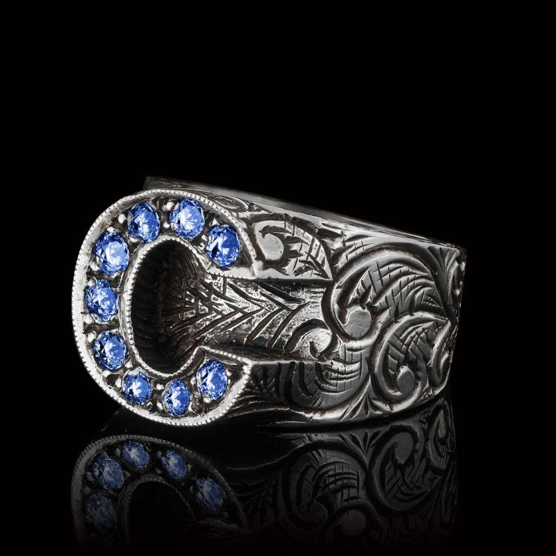 Custom Design Handmade Monogram C Bold Alphabet Ring