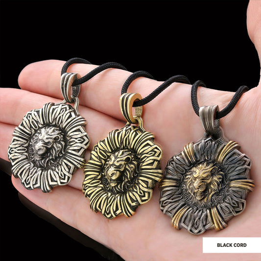 Custom Design Silver Leo Pendant Silver-Cord - view 2