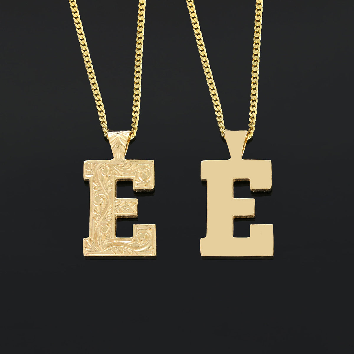 Custom Design Silver Letter Monogram E Pendant - view 2