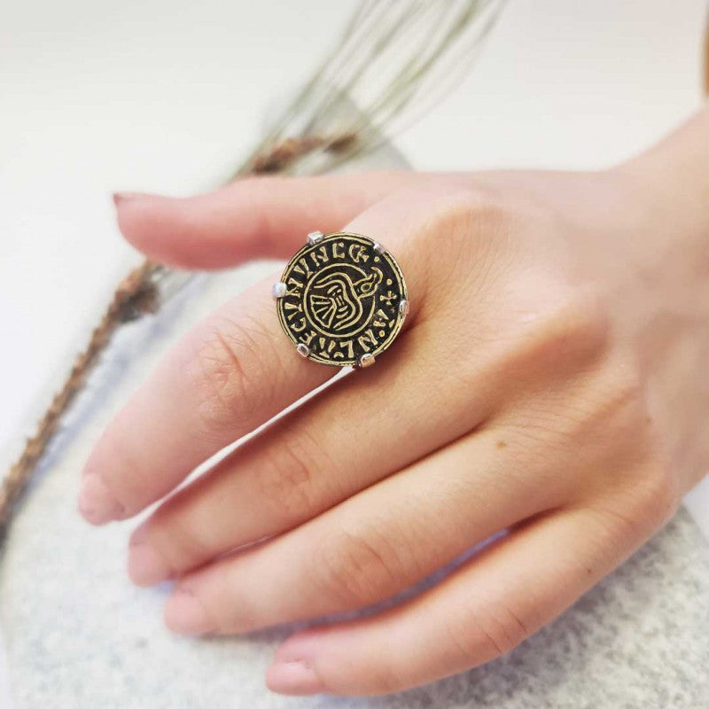Custom Design Viking Penny King Anlaf Guthfrithsson Women Ring by SWISS PLUS - 925 Sterling Silver Rings for Men & Women - vi
