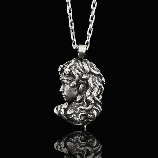 Custom Made 925 Sterling Silver Medusa Pendant - view 2