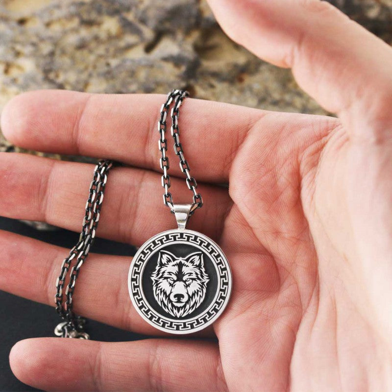 Custom Made 925 Sterling Silver Wolf - Seal Of Solomon Pendant
