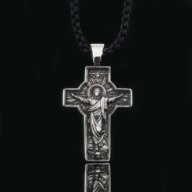 Custom Made Silver Jesus Cross Pendant