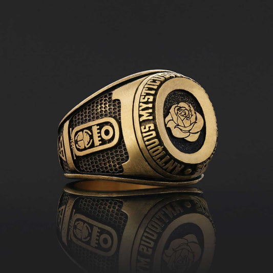 Custom Rosae Crucis Ring, Amorc Jewelry, Spiritual Emblem of the AMORC Ring by SWISS PLUS - Rosae Crucis Collection - view 2