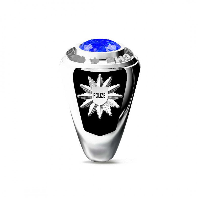 Deutsche Polizei Silver Ring by SWISS PLUS - Military Rings - view 4
