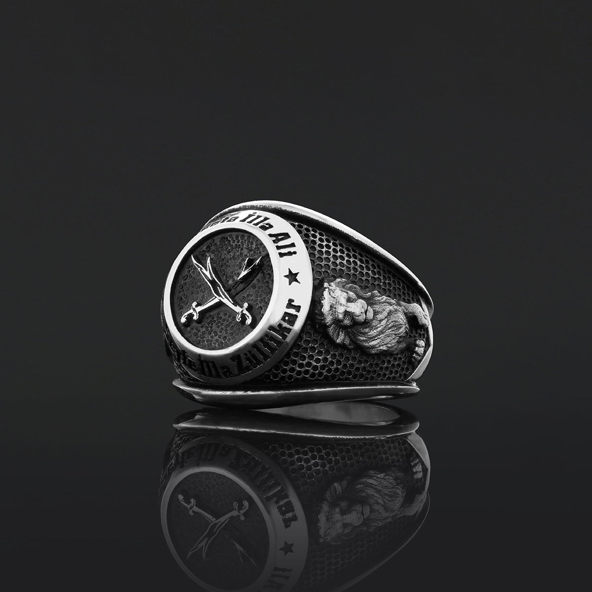 Dhulfiqar Sword Round Ring, Islamic Zulfiqar Sword Jewelry, Zulfiqar Face Ring, Hz Ali Ring Gift, Zulfiqar Jewelry, Muslim Silver Jewelry Silver