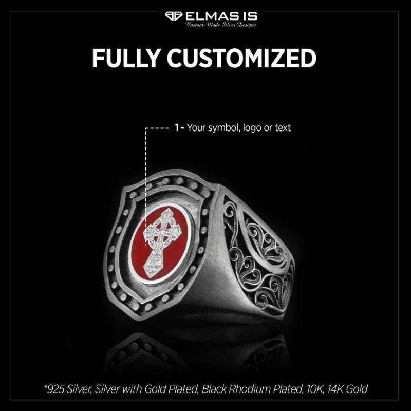 Enamel Cross Christian Ring by SWISS PLUS - Christian Collection - view 5
