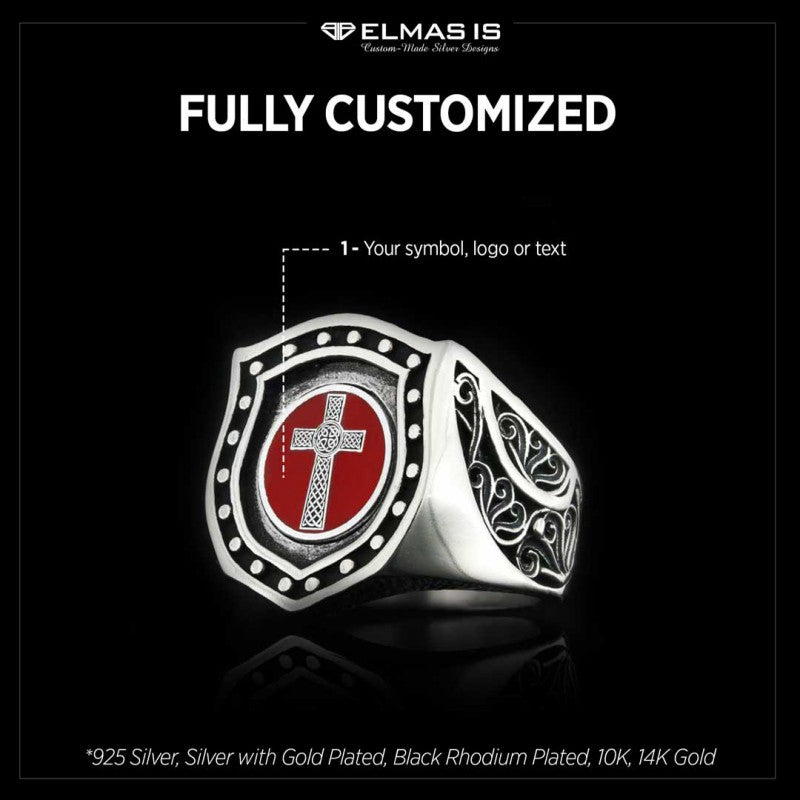 Enamel Cross Ring by SWISS PLUS - Christian Collection - view 5