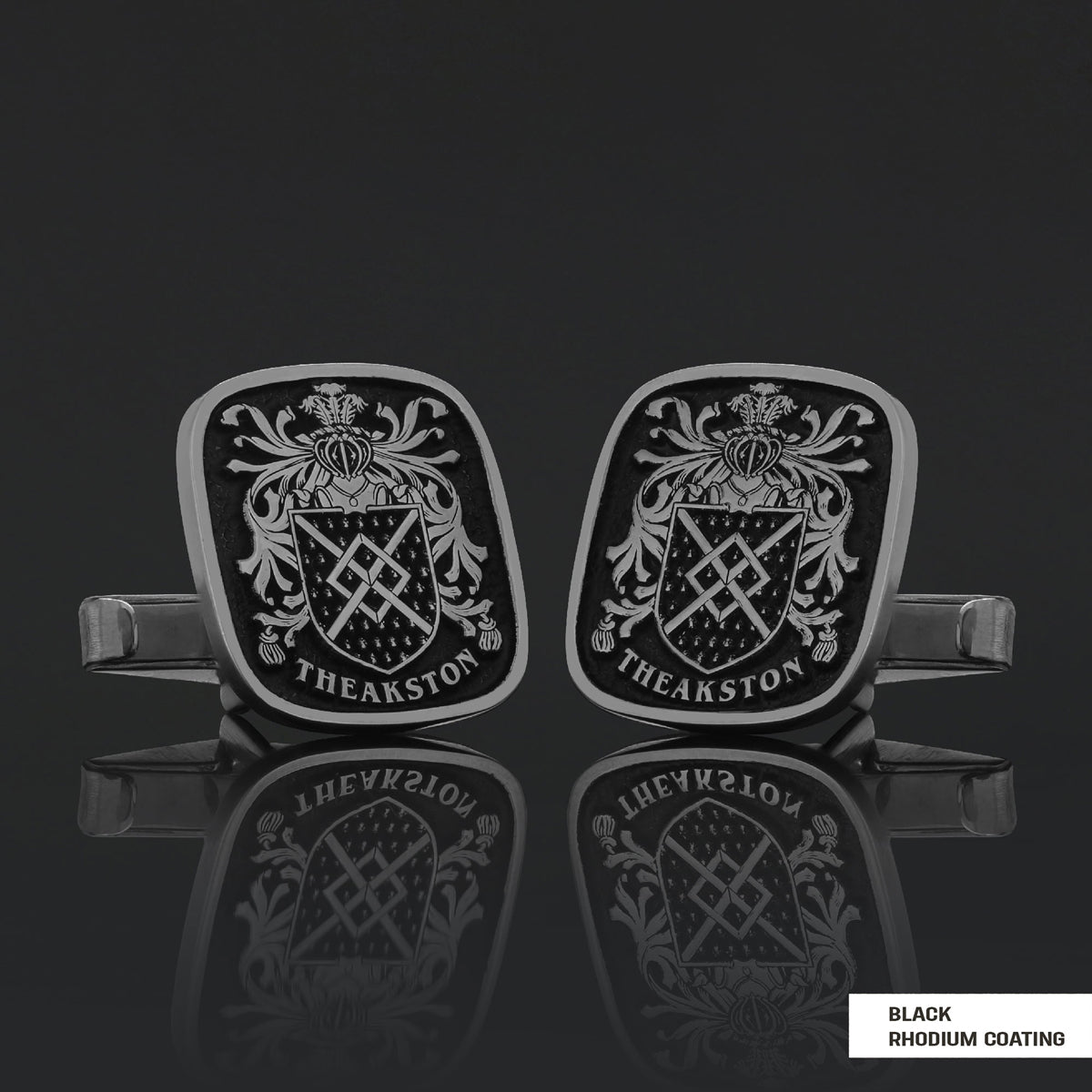 Family Square Raised Crest Cufflink