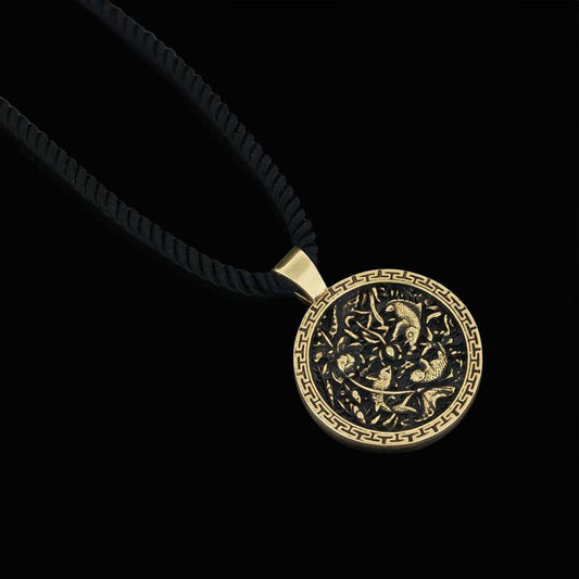 Fish And Lotus Pendant - view 2