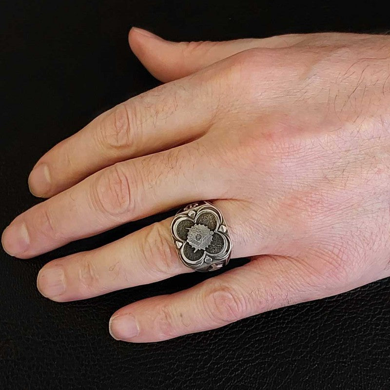 Freemason Special Design Sterling Silver Masonic Ring by SWISS PLUS - Mason Collection - view 7