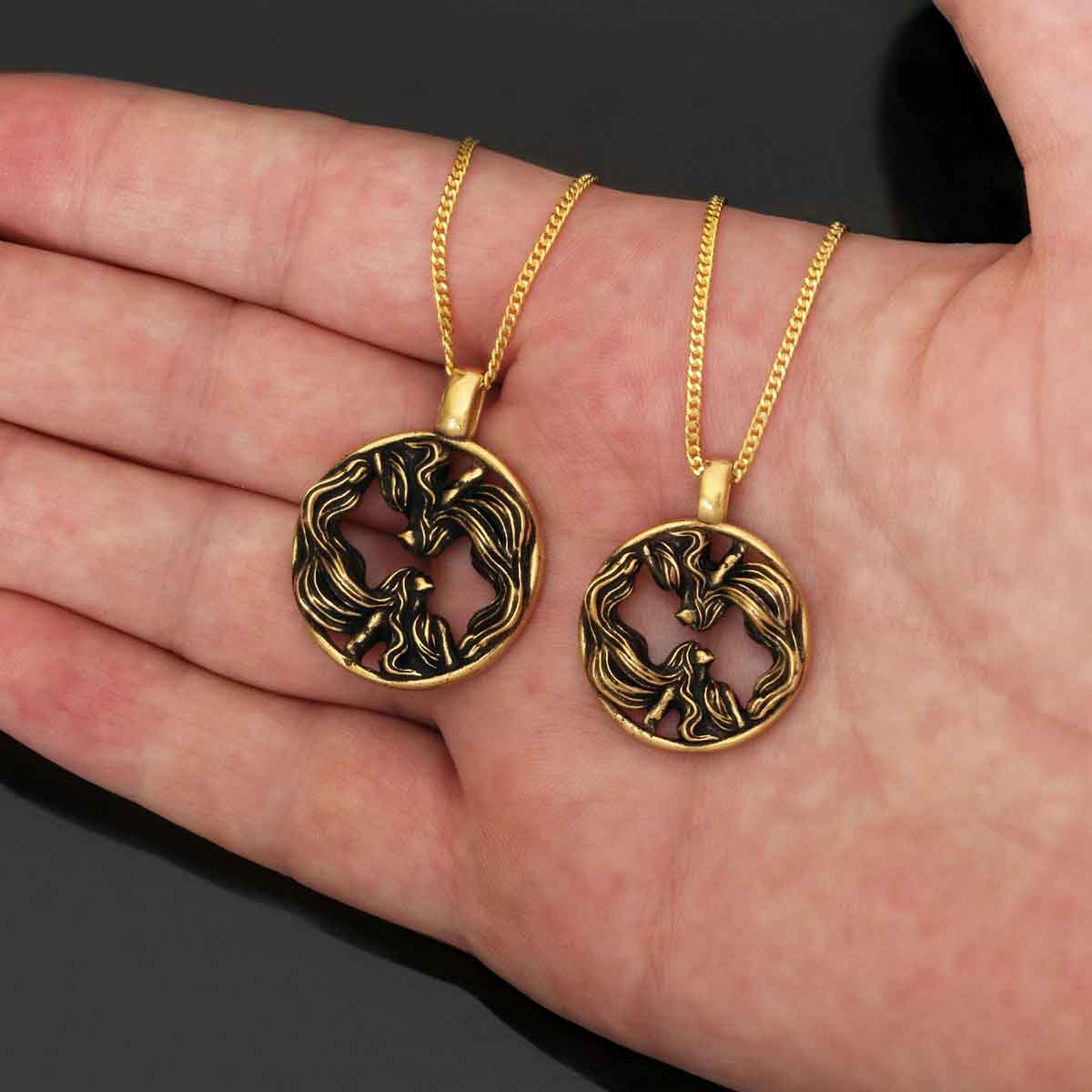 Gemini Pendant, Sterling Silver Gemini Necklace, Handmade Gemini Jewelry, Horoscope Gemini Necklace - view 7