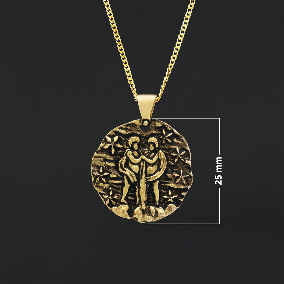 Gemini Pendant, Zodiac Necklace, Sterling Silver Pendant, Gold Plated Pendant, Astrology Jewelry, Gemini Sign Jewelry