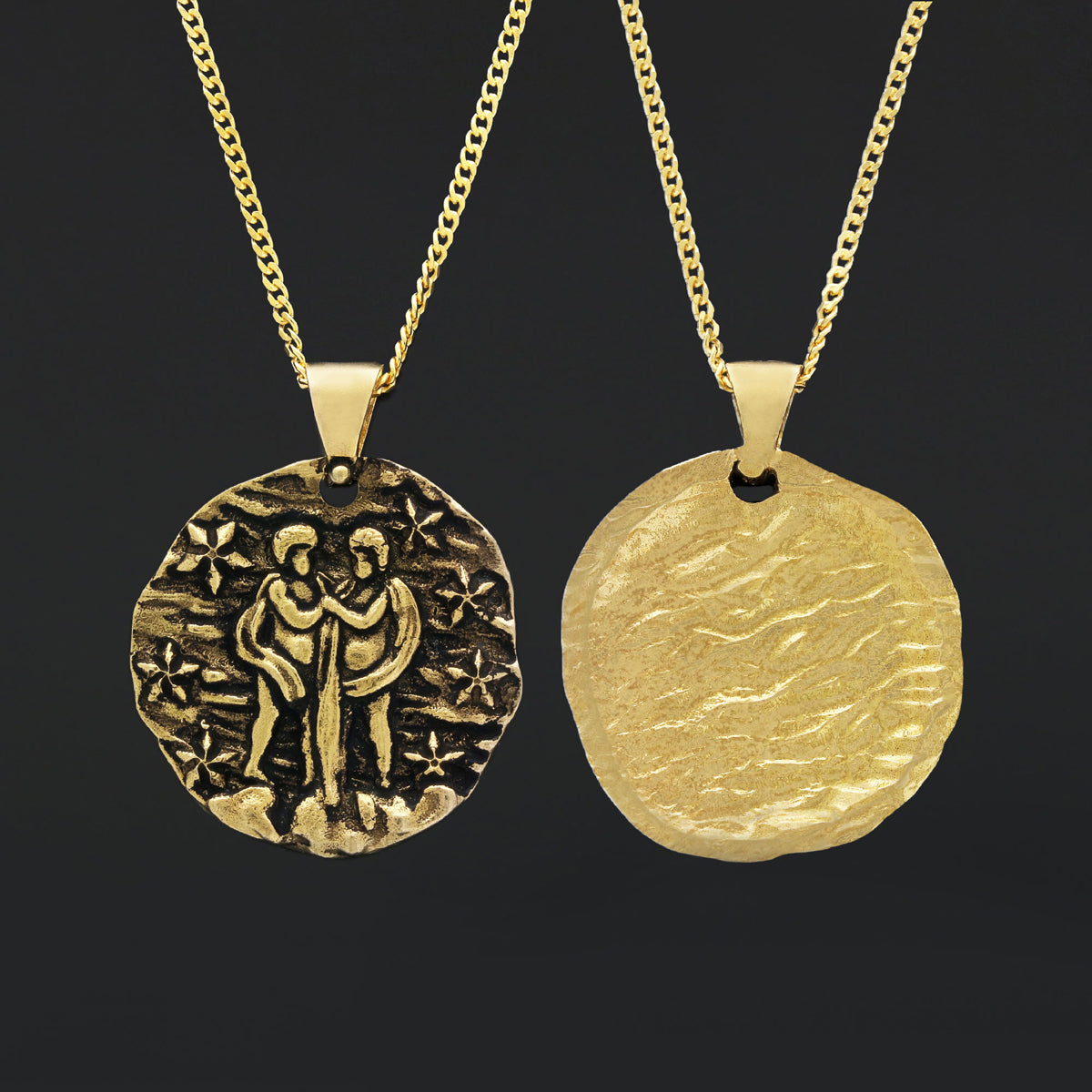 Gemini Pendant, Zodiac Necklace, Sterling Silver Pendant, Gold Plated Pendant, Astrology Jewelry, Gemini Sign Jewelry - view 7