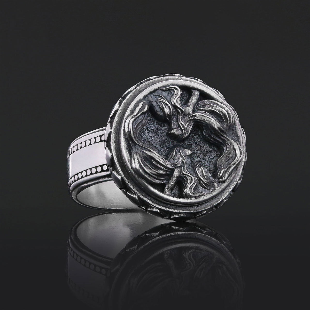 Gemini Zodiac Silver Ring