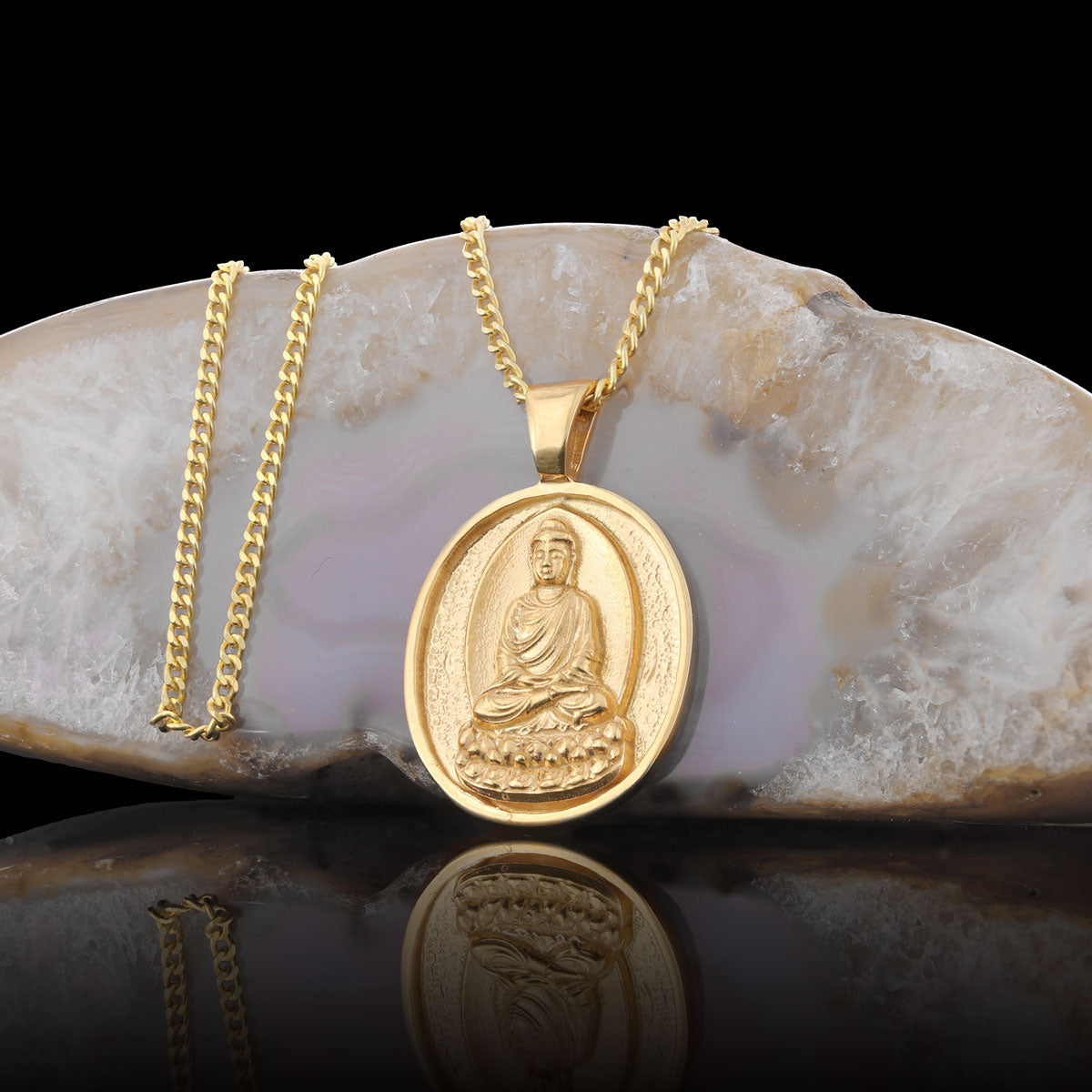 Goddess of Mercy Necklace, Buddha Pendant, Buddha Silver Necklace, Religious Necklace, Buddhist Gift by SWISS PLUS - Buddhist