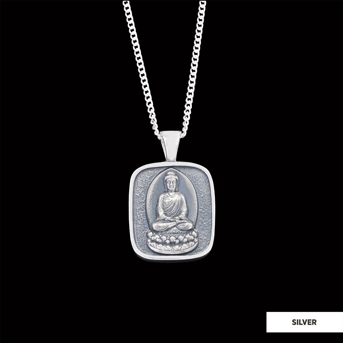 Goddess of Mercy Pendant, Buddha Necklace, Buddha Silver Necklace, Buddhist Gift, Religious Necklace Silver