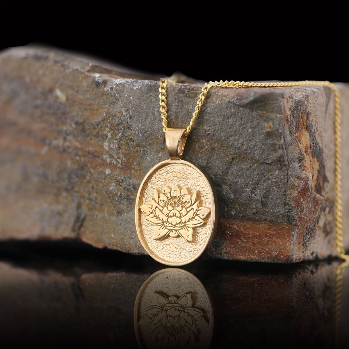 Gold Plated Silver Lotus Flower Necklace, Birth Flower Lotus Pendant, Charm Lotus Jewelry, Gift for Woman Gold Coating by SWI