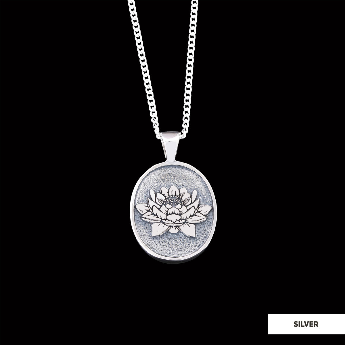 Gold Plated Silver Lotus Flower Necklace, Birth Flower Lotus Pendant, Charm Lotus Jewelry, Gift for Woman Silver