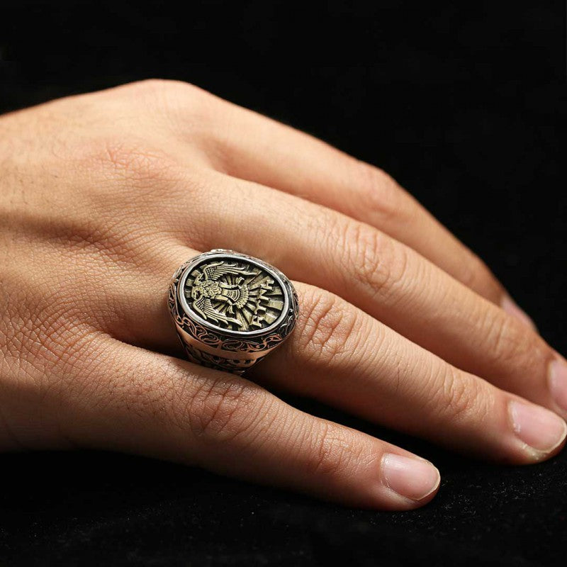 Great Seljuk Empire Eagle Silver Vintage Turkish Men Ring by SWISS PLUS - Ottoman Jewelry Collection - view 3