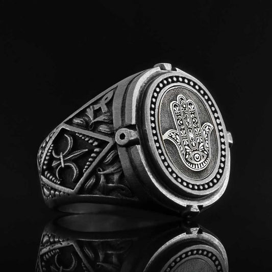 Hamsa Jewish Ring by SWISS PLUS - Jewish Collection - view 2