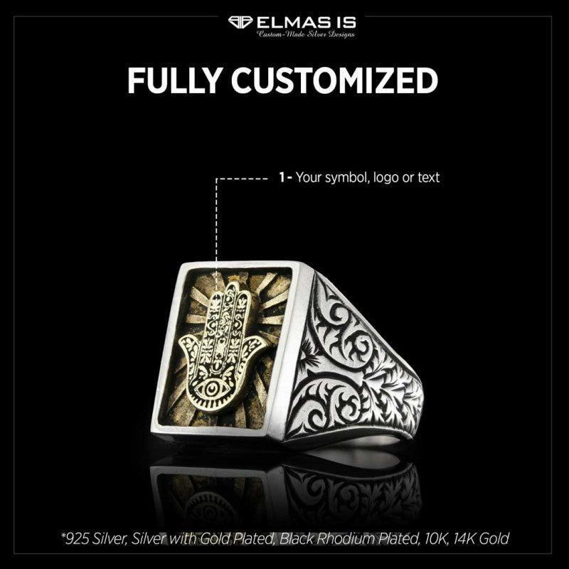 Hamsa Silver Jewish Ring by SWISS PLUS - Jewish Collection - view 6