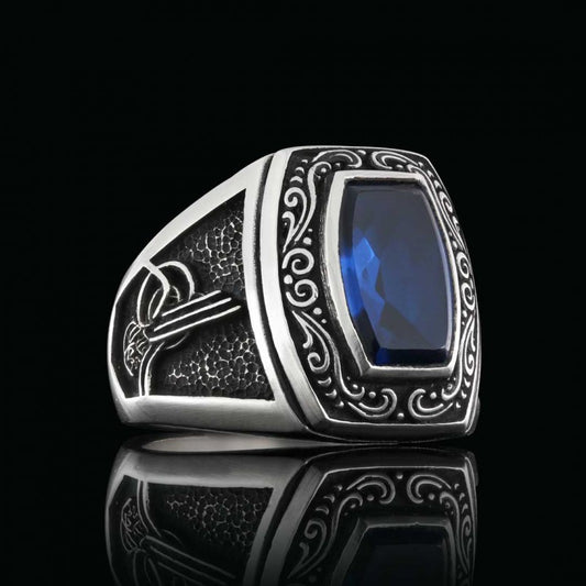 Hand Made Rounded Ottoman State Coat of Arms Tughra Ring