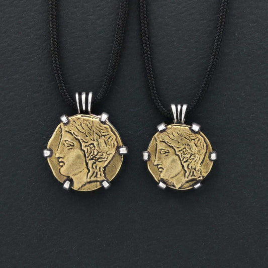 Handmade 925 Sterling Silver Orpheus Women Coin Pendant