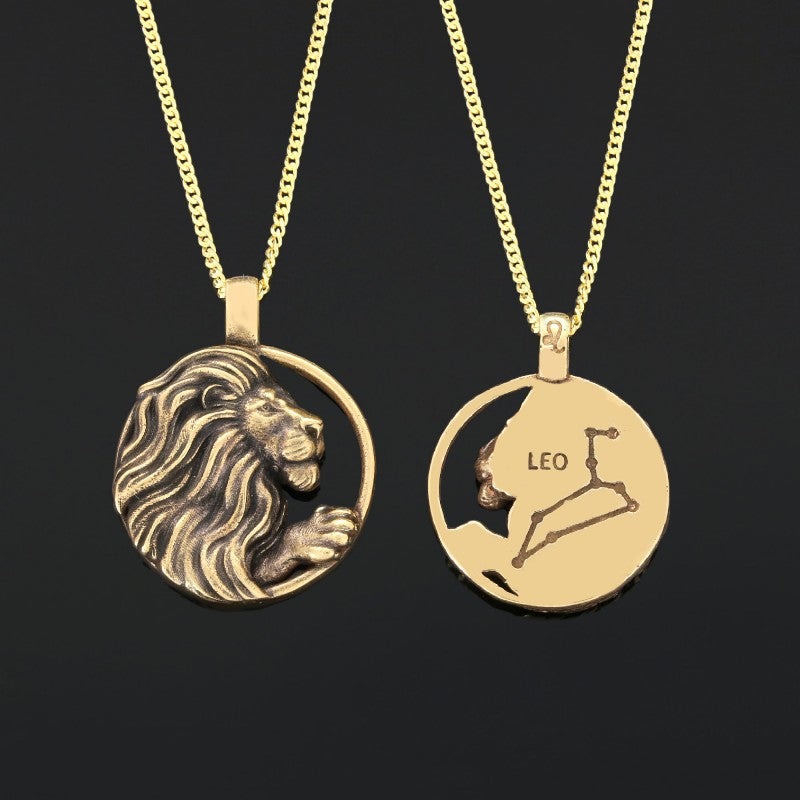Handmade Leo Pendant, Sterling Silver Leo Necklace, Leo Jewelry, Horoscope Leo Necklace