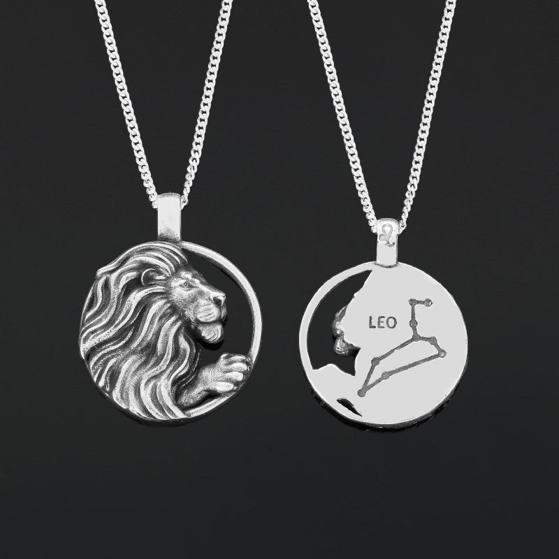 Handmade Leo Pendant, Sterling Silver Leo Necklace, Leo Jewelry, Horoscope Leo Necklace