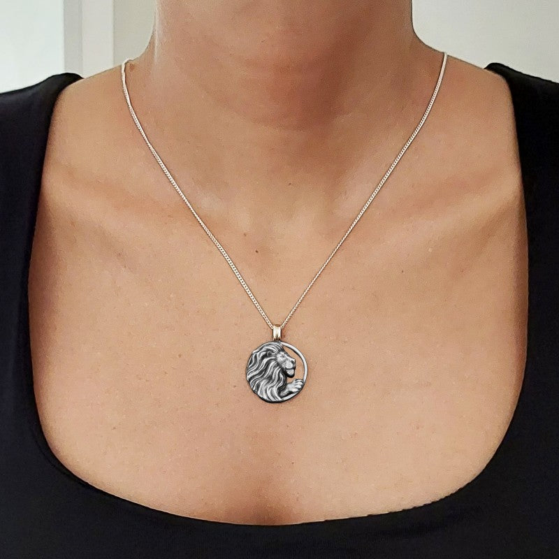 Handmade Leo Pendant, Sterling Silver Leo Necklace, Leo Jewelry, Horoscope Leo Necklace - view 6