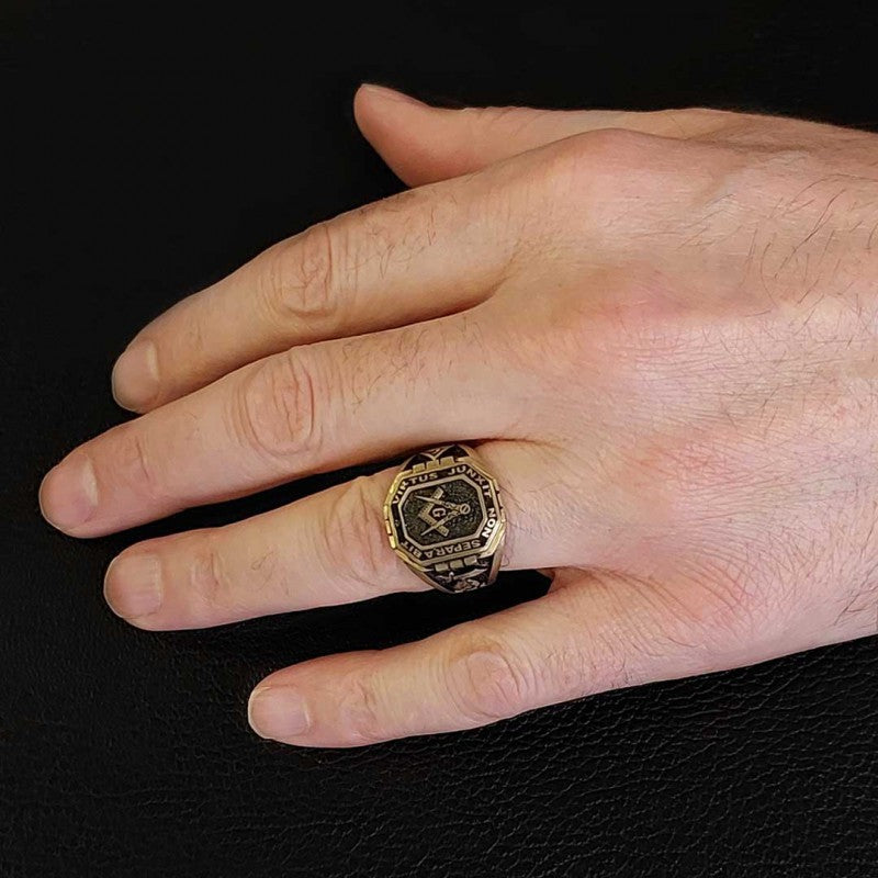 Handmade Lodge Masonic Ring, Custom Mason Ring - view 6