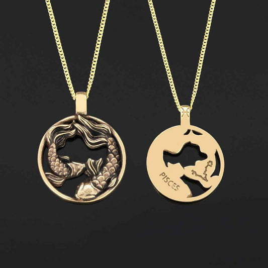Handmade Pisces Pendant, Sterling Silver Pisces Necklace, Pisces Jewelry, Horoscope Pisces Necklace