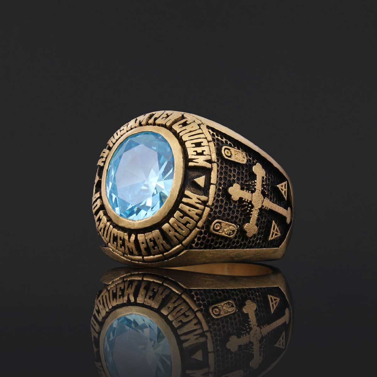 Handmade Rose Crucis Silver Ring, Amorc Jewelry, Special Design Amorc Ring, Rose Crucis Ring