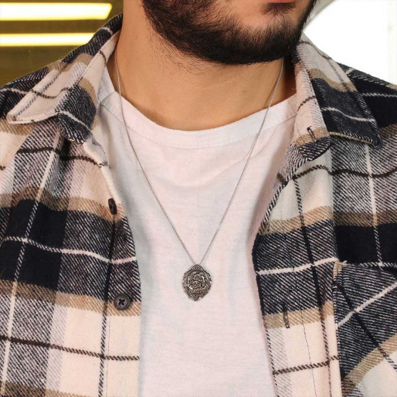 Handmade Silver Lion Pendant by SWISS PLUS - Unique Design Handmade Pendants - view 5