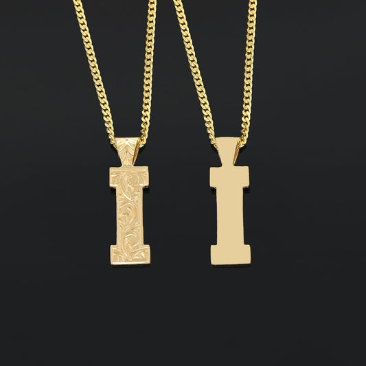 Handmade Special Design 925 Sterling Silver Letter Monogram I Necklace