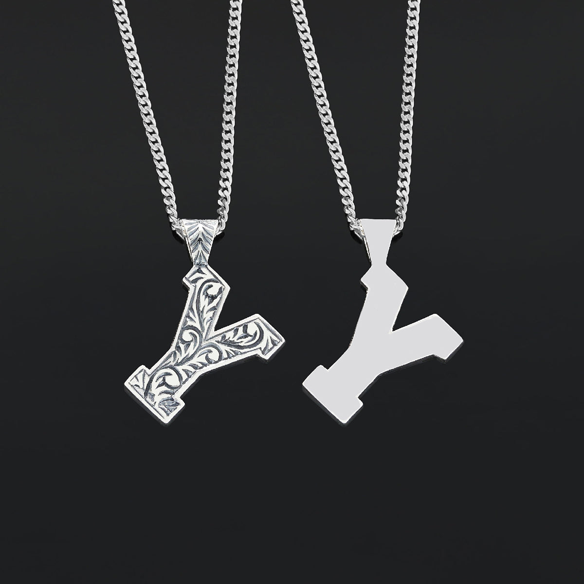 Handmade Special Design Sterling Silver Monogram Y Letter Necklace