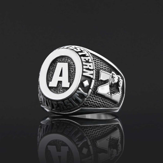 Handmade University Ring, Custom High School Graduation Ring, Class Ring, College Class Ring - view 2