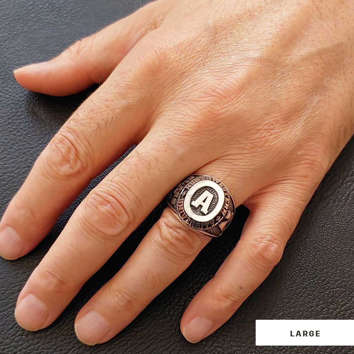 Handmade University Ring, Custom High School Graduation Ring, Class Ring, College Class Ring - view 3