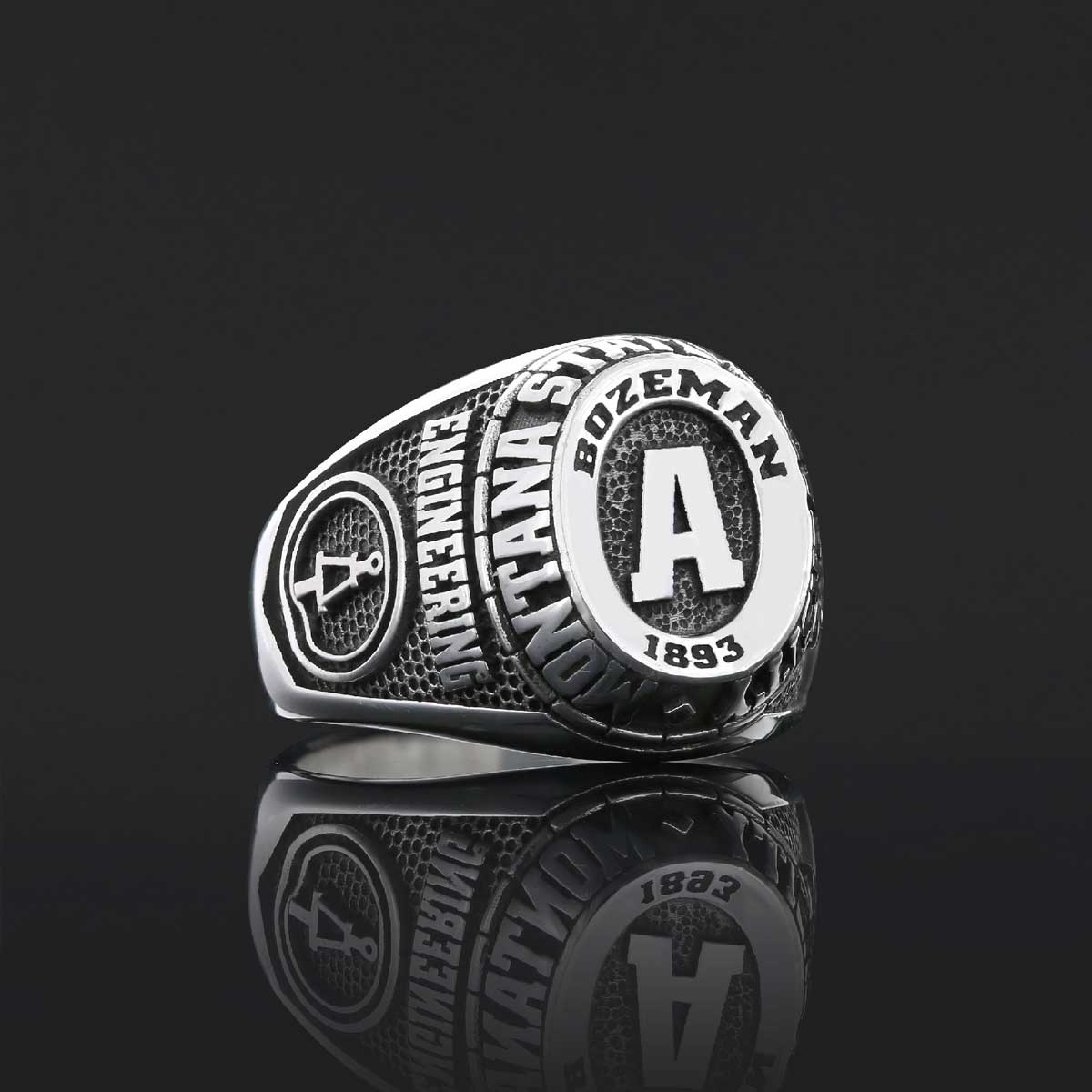 Handmade University Ring, Custom High School Graduation Ring, Class Ring, College Class Ring - view 7