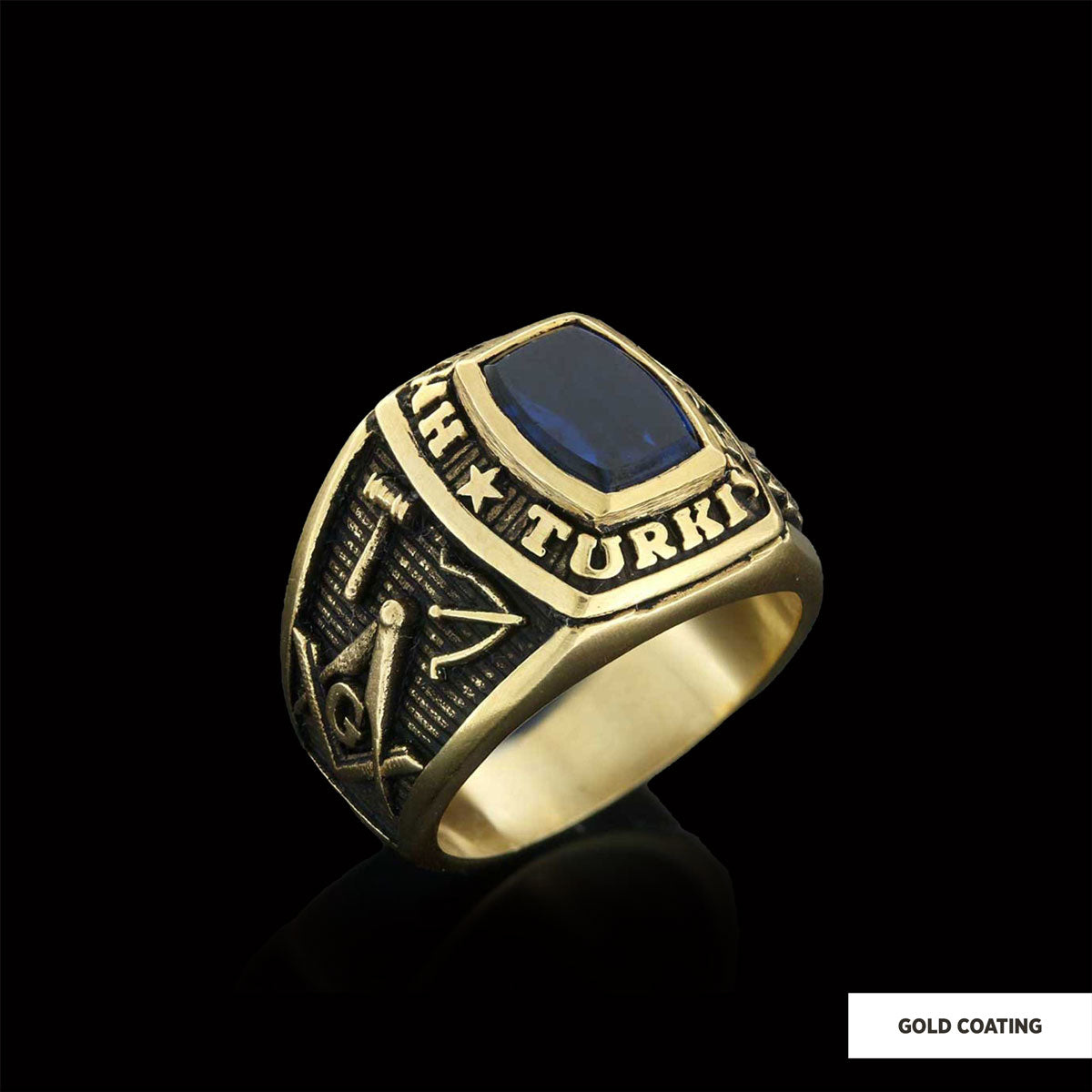 Hkembl Turkiye Masonic Ring, Freemasonic Ring, Master Mason Ring, Elegant Masonic Ring - view 3