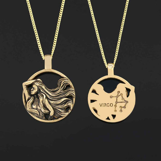 Horoscope Virgo Necklace, Handmade Virgo Pendant, Sterling Silver Virgo Necklace, Virgo Jewelry - view 2