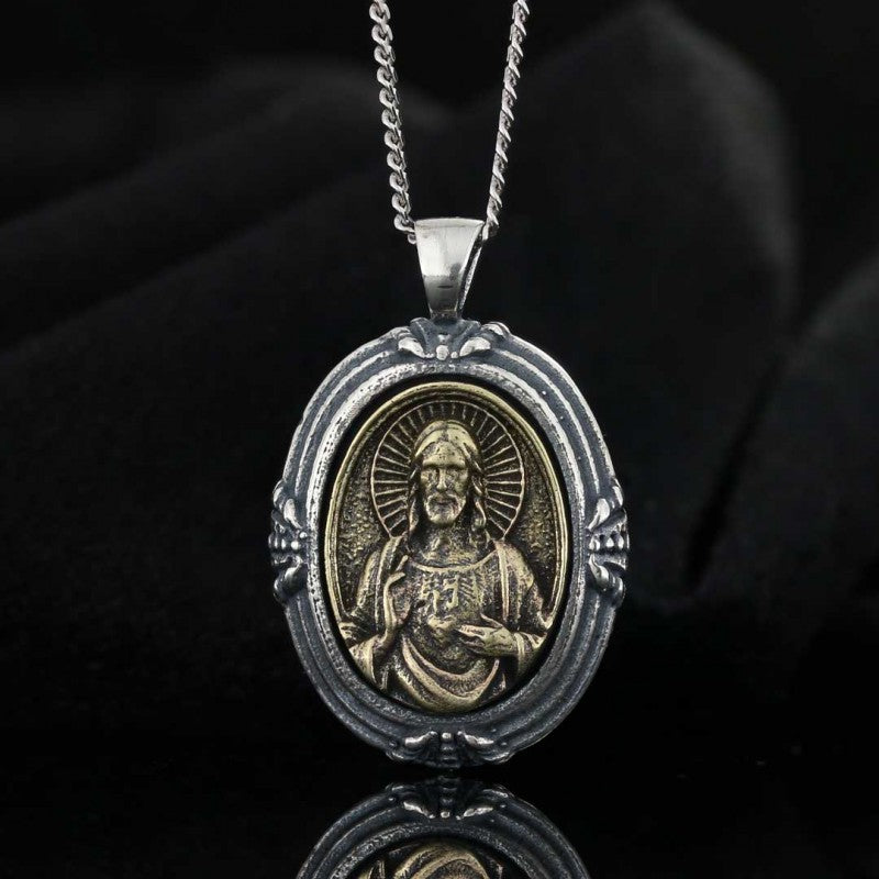 Oval Custom Design Jesus Christian Pendant