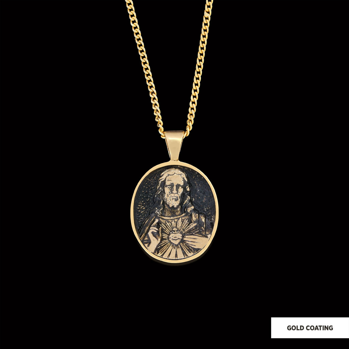 Jesus Necklace, Jesus Religious Necklace, Christ Gold Plated Necklace, Christian Necklace, Religious Jewelry, Christ Accessory Gold Coating
