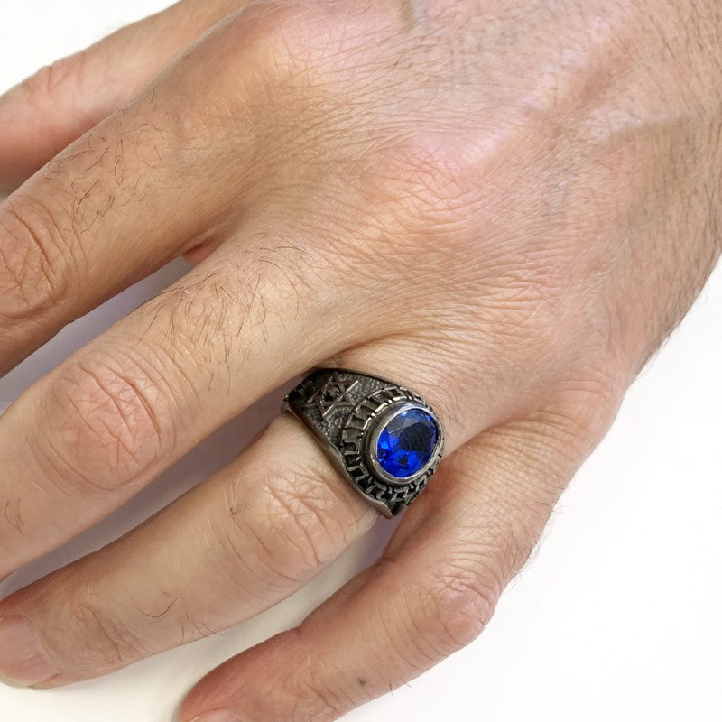 Jewish Chai with Stone Ring